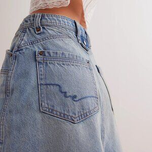 Free People We The Free Suzy Denim Midi Skirt NWOT